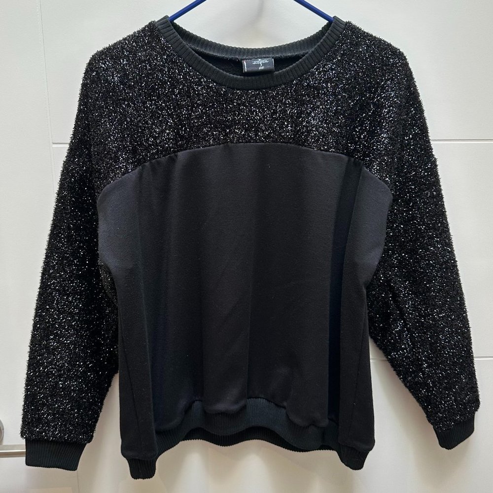 Black Sparkle Long Sleeve Sweater